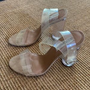 Steven Madden Clearer Clear heels.